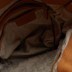 Pre Owned حقيبة يد مايكل مايكل كورس هاميلتون نورث ساوث جلد نقش ثعبان كراميل كبيرة