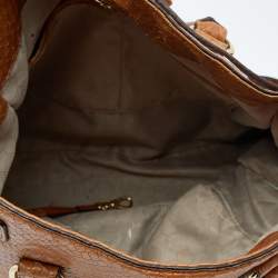 Pre Owned MICHAEL Michael Kors Tan Python Embossed Leather Large Hamilton North South Tote