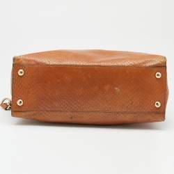 Pre Owned MICHAEL Michael Kors Tan Python Embossed Leather Large Hamilton North South Tote