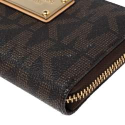 MICHAEL Michael Kors Signature Coated Canvas Logo Zip Around Wristlet Wallet