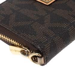 MICHAEL Michael Kors Signature Coated Canvas Logo Zip Around Wristlet Wallet