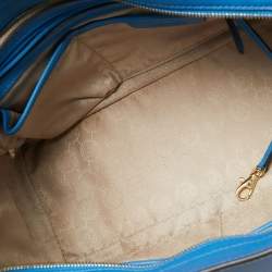 Pre Owned MICHAEL Michael Kors Sky Blue Saffiano Leather Large Selma Tote