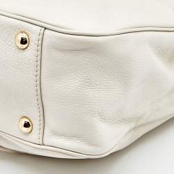 مملوكة مسبقًا MICHAEL Michael Kors White Leather Fulton East West Tote