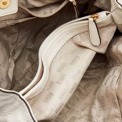 مملوكة مسبقًا MICHAEL Michael Kors White Leather Fulton East West Tote