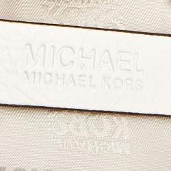 مملوكة مسبقًا MICHAEL Michael Kors White Leather Fulton East West Tote