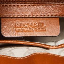 مملوكة مسبقًا حقيبة يد توتس مايكل مايكل كورس هاميلتون مخطط أحادي اللون جلد وكانفاس ثلاثي اللون