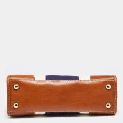 مملوكة مسبقًا حقيبة يد توتس مايكل مايكل كورس هاميلتون مخطط أحادي اللون جلد وكانفاس ثلاثي اللون