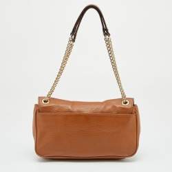 Pre Owned حقيبة كتف مايكل مايكل كورس فولتون جلد بني