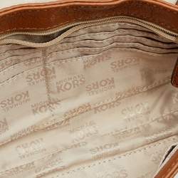 Pre Owned حقيبة كتف مايكل مايكل كورس فولتون جلد بني