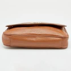 Pre Owned حقيبة كتف مايكل مايكل كورس فولتون جلد بني