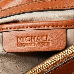 Pre Owned MICHAEL Michael Kors Dark Brown Signature Coated Canvas Large Cynthia Tote