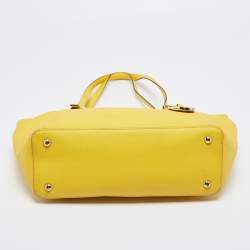 Pre Owned MICHAEL Michael Kors Yellow Leather Medium Jet Set Top Zip Tote