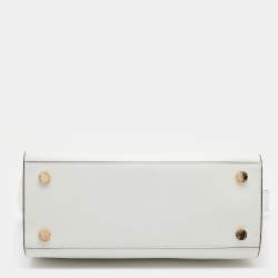 Pre Owned MICHAEL Michael Kors White Saffiano Leather Large Selma Satchel