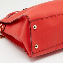 Pre Owned حقيبة يد مايكل مايكل كورس هاميلتون جلد حمراء 