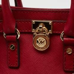 مملوكة مسبقًا حقيبة كروس مايكل كورس ميني هاميلتون جلد سافيانو أحمر 