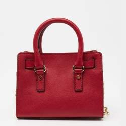 مملوكة مسبقًا حقيبة كروس مايكل كورس ميني هاميلتون جلد سافيانو أحمر 
