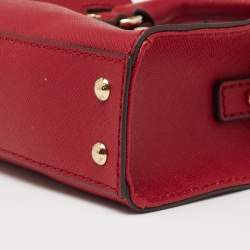 مملوكة مسبقًا حقيبة كروس مايكل كورس ميني هاميلتون جلد سافيانو أحمر 