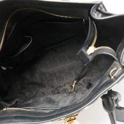 Pre Owned MICHAEL Michael Kors Black/Brown Leopard Print Calf Hair and Leather Hamilton Tote