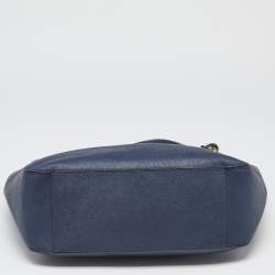 Pre Owned MICHAEL Michael Kors Navy Blue Leather Lillie Hobo