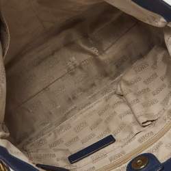Pre Owned MICHAEL Michael Kors Navy Blue Leather Lillie Hobo