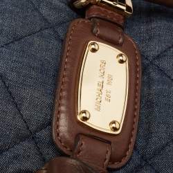 Pre Owned حقيبة مايكل مايكل كورس هاميلتون نورث ساوث دينم أزرق مبطن كبيرة