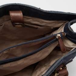 Pre Owned حقيبة مايكل مايكل كورس هاميلتون نورث ساوث دينم أزرق مبطن كبيرة