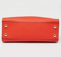 Pre Owned حقيبة يد توتس مايكل مايكل كورس هاميلتون جلد سافيانو برتقالي