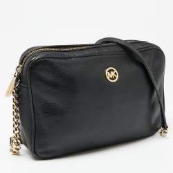 Pre Owned حقيبة كتف مايكل مايكل كورس جلد أسود بسلسلة