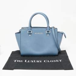Pre Owned MICHAEL Michael Kors Blue Leather Medium Selma Satchel