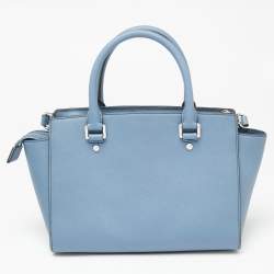 Pre Owned MICHAEL Michael Kors Blue Leather Medium Selma Satchel