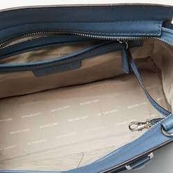 Pre Owned MICHAEL Michael Kors Blue Leather Medium Selma Satchel