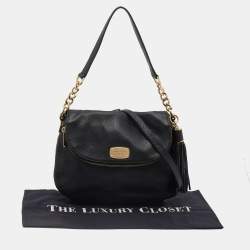 مملوكة مسبقًا MICHAEL Michael Kors Black Leather Bedford Crossbody Bag