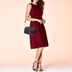 Pre Owned حقيبة كروس مايكل مايكل كورس سيندي جلد أسود طراز دوم 