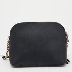 Pre Owned حقيبة كروس مايكل مايكل كورس سيندي جلد أسود طراز دوم 