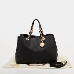 Pre Owned حقيبة يد توتس مايكل مايكل كورس سينثيا جلد أسود كبيرة