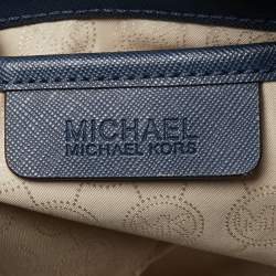 Pre Owned MICHAEL Michael Kors Blue Leather Medium Jet Set Travel Tote