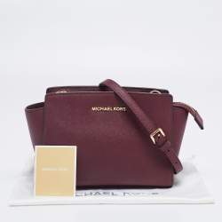 مملوكة مسبقًا حقيبة كروس مايكل مايكل كورس سيلما متوسطة جلد زرقاء