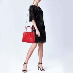 Pre Owned MICHAEL Michael Kors Red Leather Mercer Gallery Tote