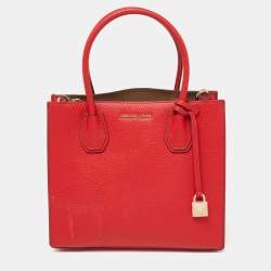 Pre Owned MICHAEL Michael Kors Red Leather Mercer Gallery Tote
