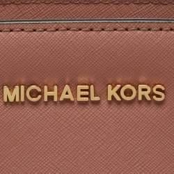 Pre Owned MICHAEL Michael Kors Cream/Brown Leather Medium Selma Crossbody Bag