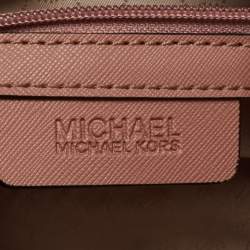 Pre Owned MICHAEL Michael Kors Cream/Brown Leather Medium Selma Crossbody Bag