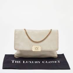 Pre Owned حقيبة كتف مايكل مايكل كورس سلوان جلد أبيض بسلسلة وقلاب  