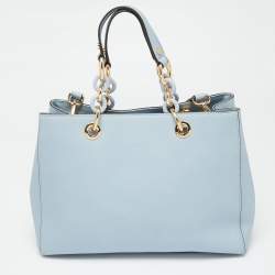 مملوكة مسبقًا MICHAEL Michael Kors Light Blue Saffiano Leather Medium Cynthia Tote