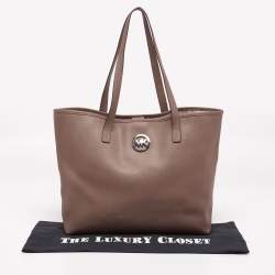 Pre Owned MICHAEL Michael Kors Brown Saffiano Leather Jet Set Travel Tote