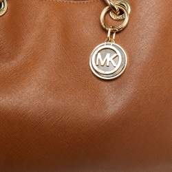 Pre Owned حقيبة يد توتس مايكل مايكل كورس سينثيا جلد سافيانو بني متوسطة