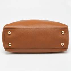 Pre Owned حقيبة يد توتس مايكل مايكل كورس سينثيا جلد سافيانو بني متوسطة