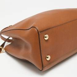 Pre Owned حقيبة يد توتس مايكل مايكل كورس سينثيا جلد سافيانو بني متوسطة