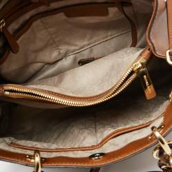 Pre Owned حقيبة يد توتس مايكل مايكل كورس سينثيا جلد سافيانو بني متوسطة