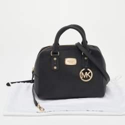 Pre Owned MICHAEL Michael Kors Black Leather Dome Satchel