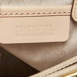 Pre Owned MICHAEL Michael Kors Metallic Gold Mirror Signature PVC and Leather East-West Tote